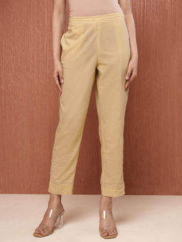 Fabindia - Beige Cotton Kalamkari Ethnic Pant