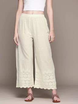 Readiprint - Women Cotton Fabric Cream Colour Palazzo