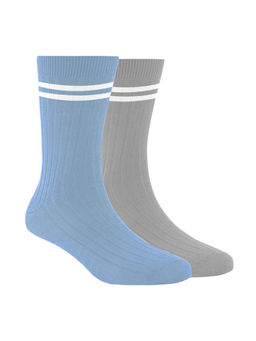 Footprints - Bamboo Sports Socks for Women Sky Blue & Grey (Pack of 2)