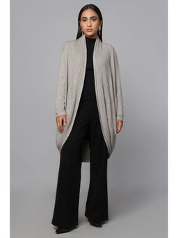 TAMISKA BY NARENDRA KUMAR - Grey Longline Knit Sweater