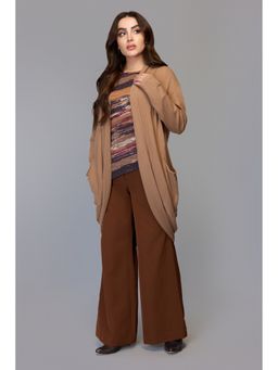 TAMISKA BY NARENDRA KUMAR - Rust Longline Knit Sweater