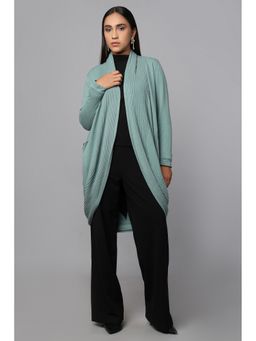 TAMISKA BY NARENDRA KUMAR - Green Longline Knit Sweater