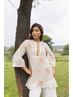 Anuvas - White Rooney Chanderi Top
