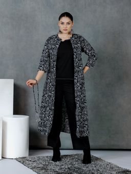 ARAMYA - Black Women Soft Cotton Printed Co-Ord Set