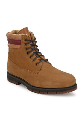 Delize Solid Tan Lace-Up Boots (UK 