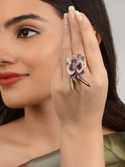 House of D'oro - African Violet Indowestern Statement Ring
