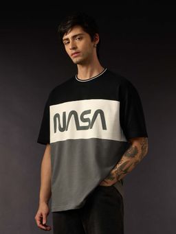 The Souled Store - Black Oversized Fit Half Sleeves Round Neck Printed T-Shirt