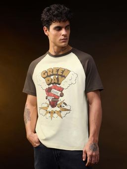 The Souled Store - Off White Regular Fit Raglan Sleeves Round Neck Character T-Shirt