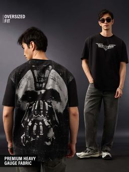 The Souled Store - Charcoal Oversized Fit Half Sleeves Round Neck Character T-Shirt
