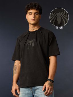 The Souled Store - Charcoal Oversized Fit Half Sleeves Round Neck Character T-Shirt