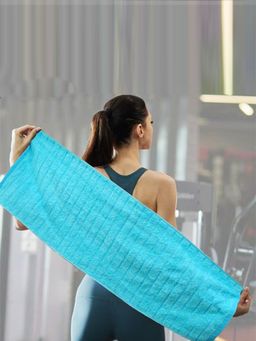 Nautica - Solid Blue Ridgeport Super Soft Cotton Gym Towel (Pack of 2) (M)