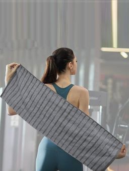 Nautica - Solid Grey Ridgeport Super Soft Cotton Gym Towel (Pack Of 2) (M)