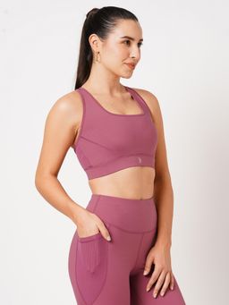 BODD ACTIVE - Cranberry Pink Strappy Sports Bra