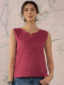 InWeave - Maroon Kantha Top