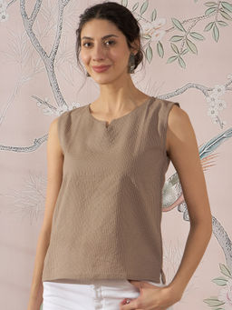 InWeave - Light Brown Kantha Top