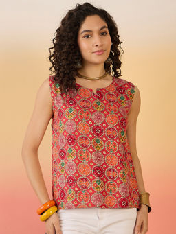 InWeave - Red Round Multi Foil Top