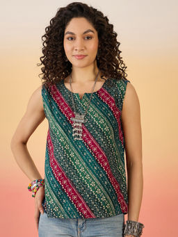 InWeave - Teal Hunter Batik Foil Top