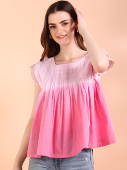 Maaesa - Women Ombre Viscose Rayon Pink Top