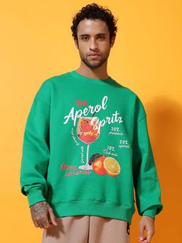 Griffel - Aperol Spritz Oversized Green Sweatshirt