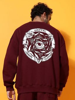 Griffel - Eye Oversized Maroon Sweatshirt