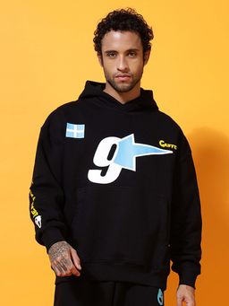 Griffel - 9 Star Oversized Black Hoodie