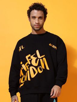 Griffel - Side London Oversized Black Sweatshirt