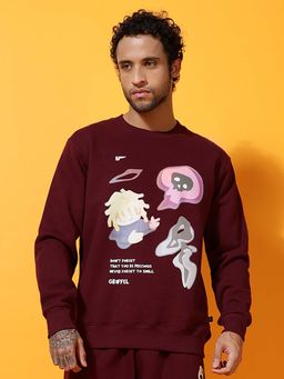 Griffel - Teddy Logo Oversized Maroon Sweatshirt