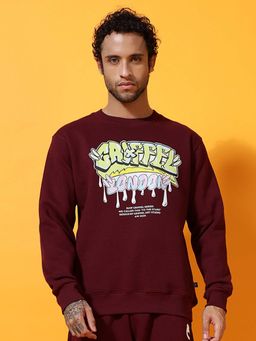 Griffel - Raw Regular Fit Maroon Sweatshirt