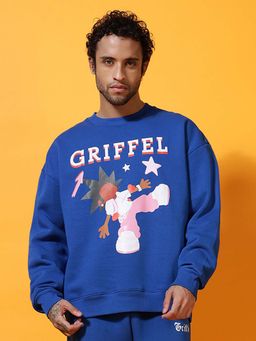 Griffel - Star Anime Oversized Royal Blue Sweatshirt