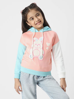 Nautinati - Girls Playful Graphic Print Hooded Sweatshirt