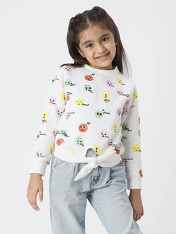 Nautinati - Girls Conversational Playful Printed Sweatshirt