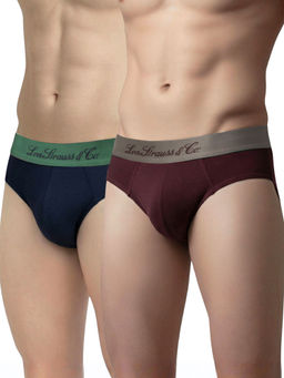 Levi's - Multi-Color Solid Regular 2 Briefs (Pack of 2)
