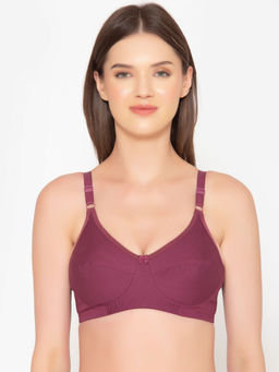 Groversons Paris Beauty - Wireless Seamless Full Coverage Tshirt Bra-Purple