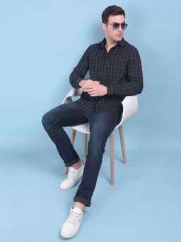 CRIMSOUNE CLUB - Mens Black Checks Shirt