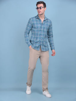 CRIMSOUNE CLUB - Mens Blue Checks Shirt