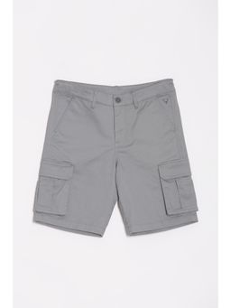 Allen Solly - Boys Grey Regular Fit Solid Shorts