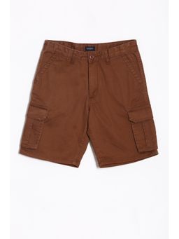 Allen Solly - Boys Brown Regular Fit Solid Shorts