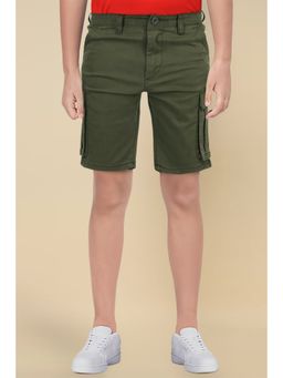 Allen Solly - Boys Green Regular Fit Solid Shorts