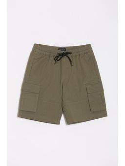 Allen Solly - Boys Olive Regular Fit Solid Shorts