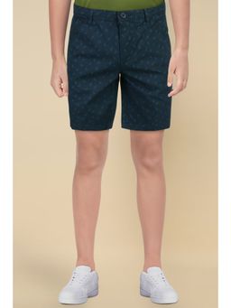 Allen Solly - Boys Navy Blue Regular Fit Print Shorts