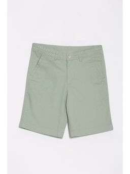 Allen Solly - Boys Green Regular Fit Solid Shorts