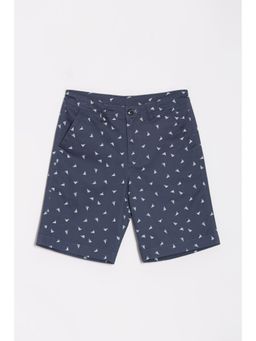 Allen Solly - Boys Navy Blue Regular Fit Print Shorts
