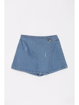 Allen Solly - Girls Blue Solid Regular Fit Shorts