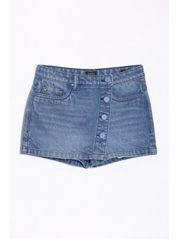 Allen Solly - Girls Blue Solid Regular Fit Shorts