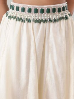 Gajra Gang - Must Haves Green Emerald & Pearl Beads Belt