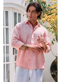 Khushboo & Pankaj - Blush Pink Linen Oversized Shirt