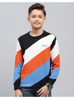 Monte Carlo - Boys Colorblock Round Neck Pure Cotton sweatshirt