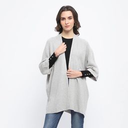 Madame - Women Grey Open Front Shrug