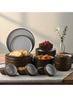 BlackCarrot - Brown Abstract Dinner Set