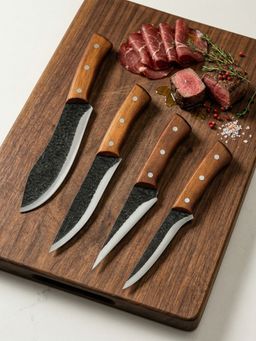 YELONA - Black Solid 4 Knife (Pack of 4)